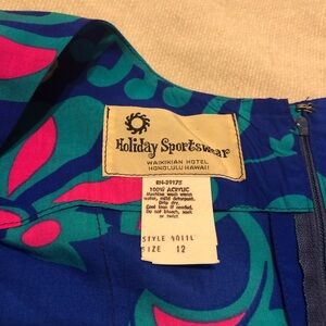Vintage 70s Holiday Sportswear Waikikian Hotel Honolulu maxi dress size 12.